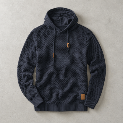 Herren-Kapuzenpullover mit weichem Strukturstrick