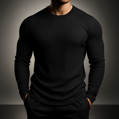 Herrenpullover aus Rippstrick mit elegantem, strukturiertem Schnitt