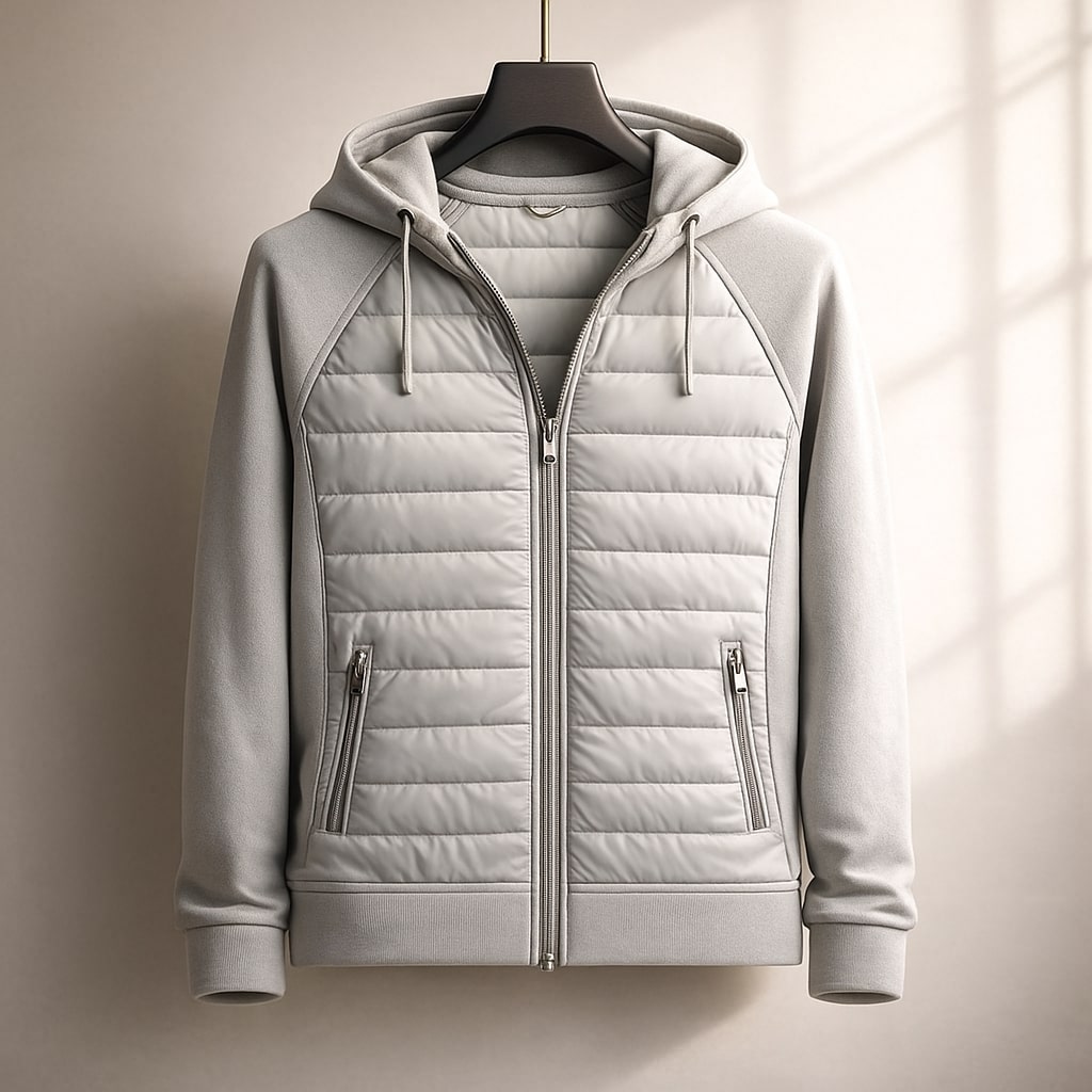 Sweat à capuche homme matelassé léger ventilation