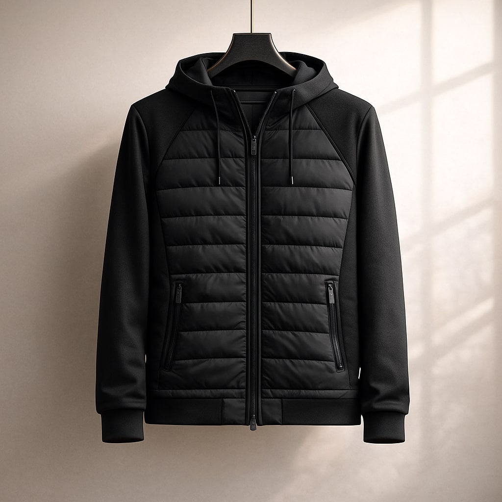 Sweat à capuche homme matelassé léger ventilation