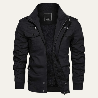 Herrenjacke im Military-Stil, Thermofutter mit Fleece