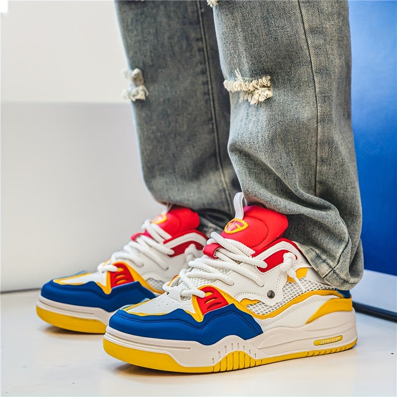 Baskets homme urbaines motif géométrique semelle stable