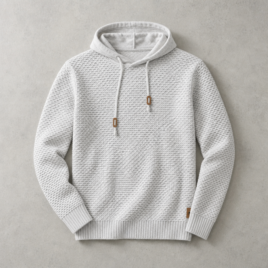 Herren-Kapuzenpullover mit weichem Strukturstrick