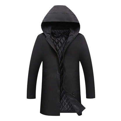 Manteau homme hiver isolé mi-long coupe décontractée