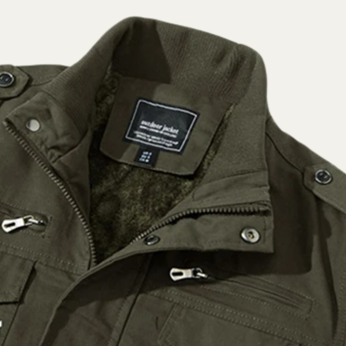 Herrenjacke im Military-Stil, Thermofutter mit Fleece