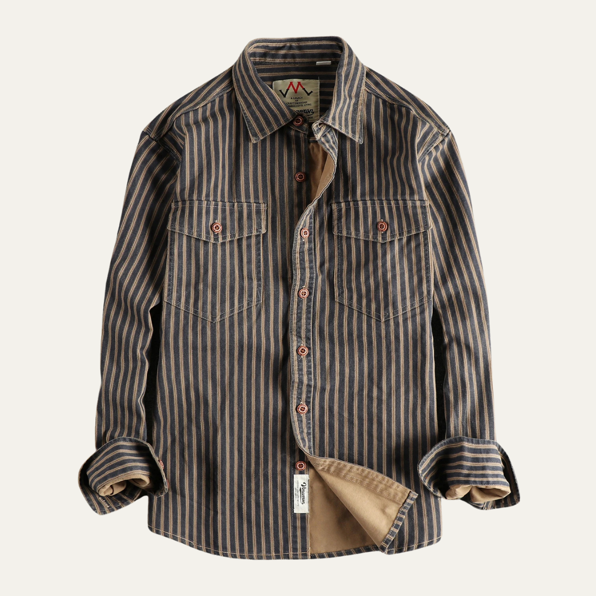 Chemise homme coton rayée vintage confortable