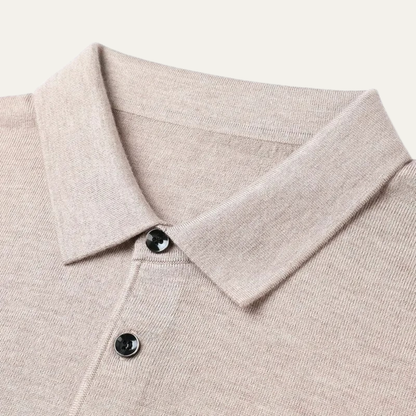 Polo homme en laine mérinos tricoté élégant décontracté