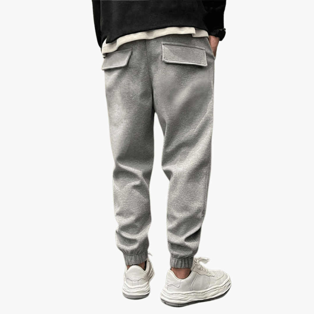 Pantalon cargo homme coupe décontractée coton multipoches