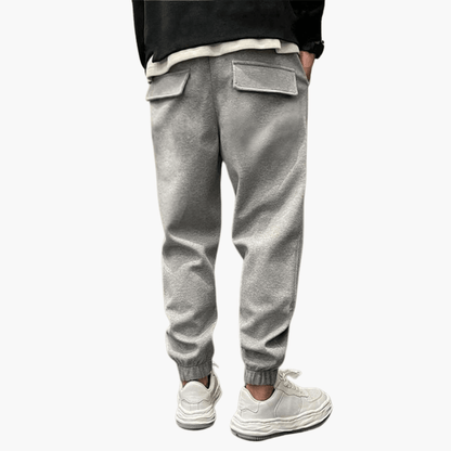 Pantalon cargo homme coupe décontractée coton multipoches