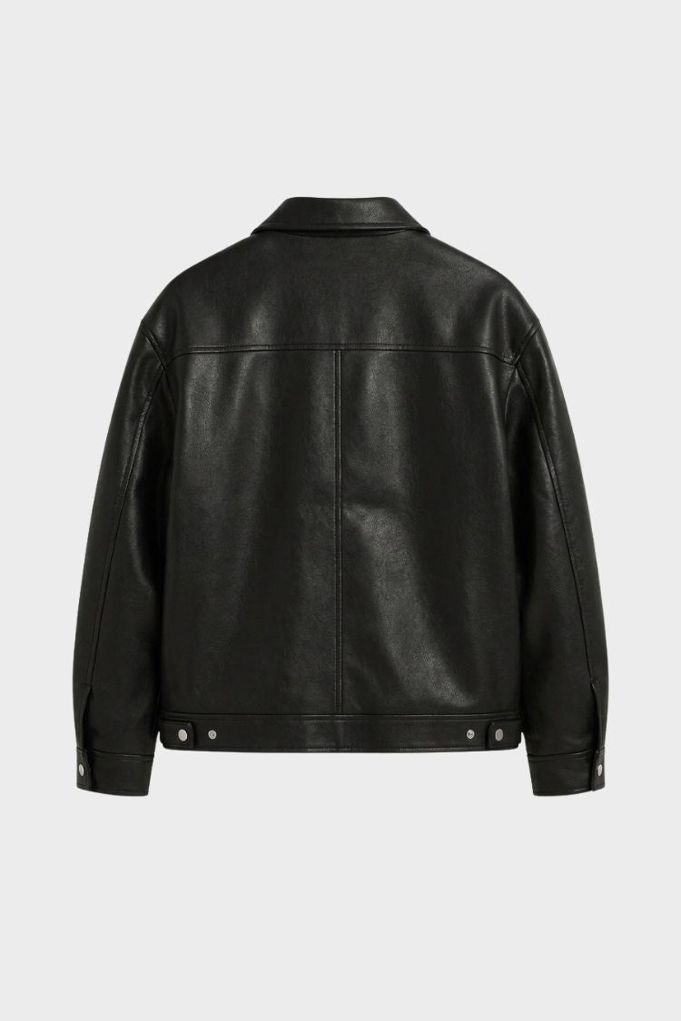 Veste homme noire col classique fermeture éclair