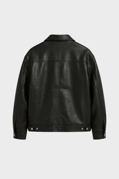 Veste homme noire col classique fermeture éclair