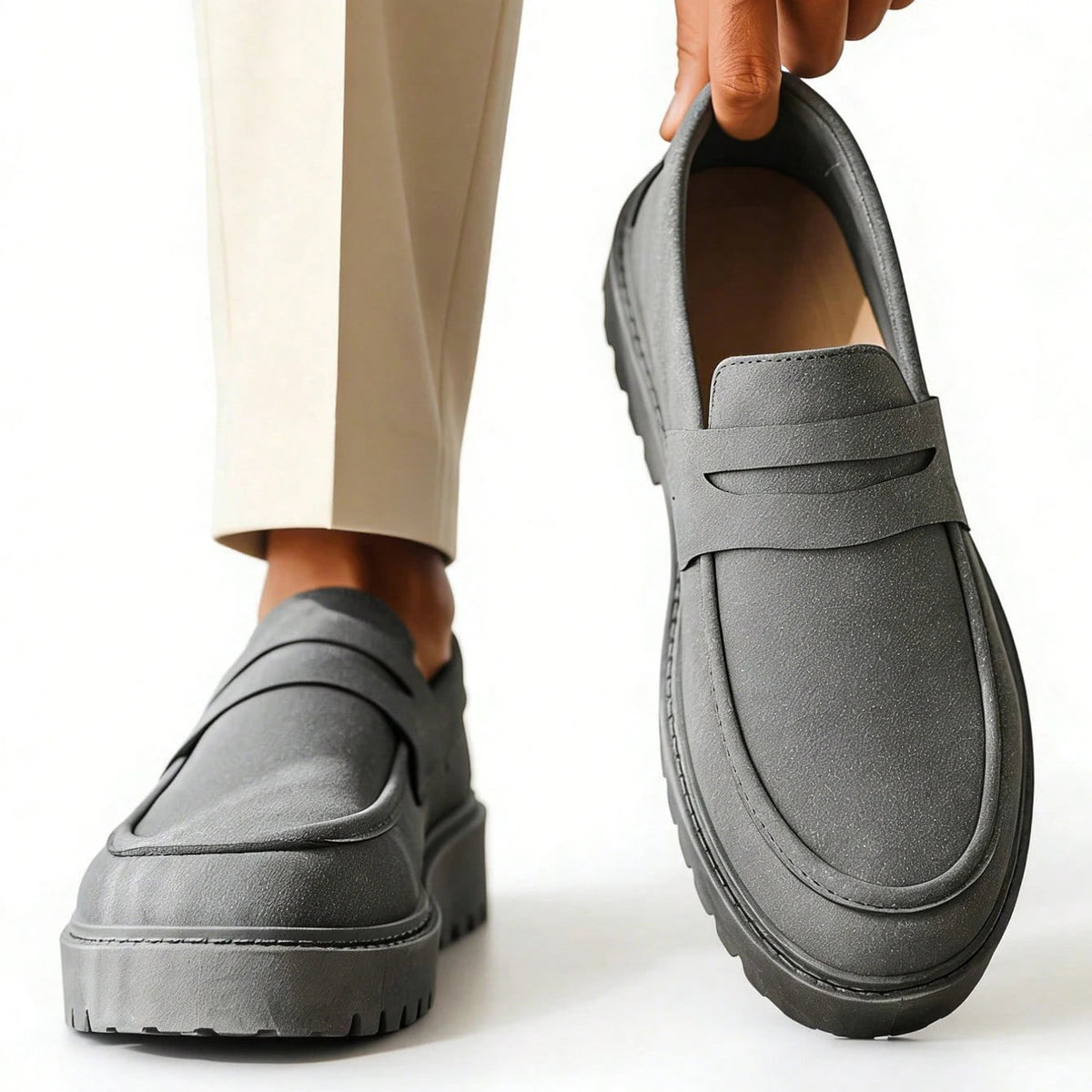 Chaussure Loafer homme plateforme moderne slip-on