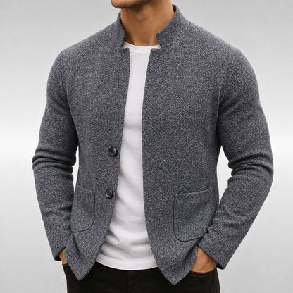 Lässiger, eleganter Herren-Cardigan mit Strukturstrick