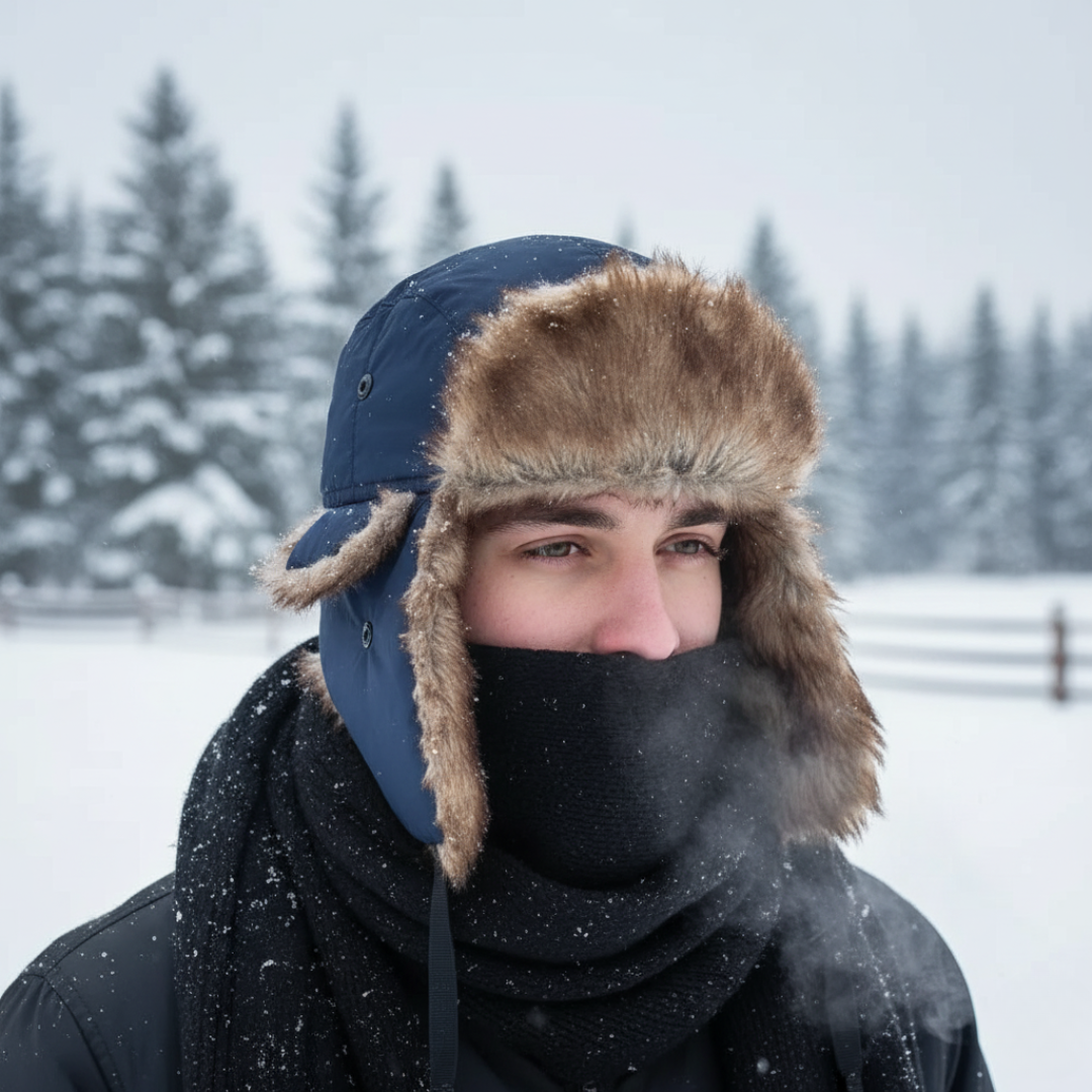 Bonnet aviateur hiver polaire imperméable unisexe