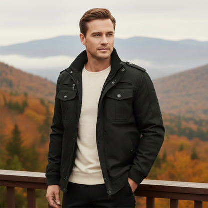 Herrenjacke im Military-Stil, Thermofutter mit Fleece