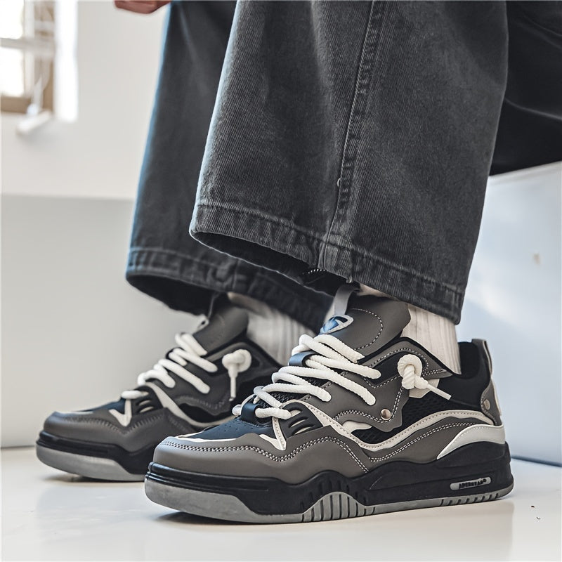 Baskets homme urbaines motif géométrique semelle stable