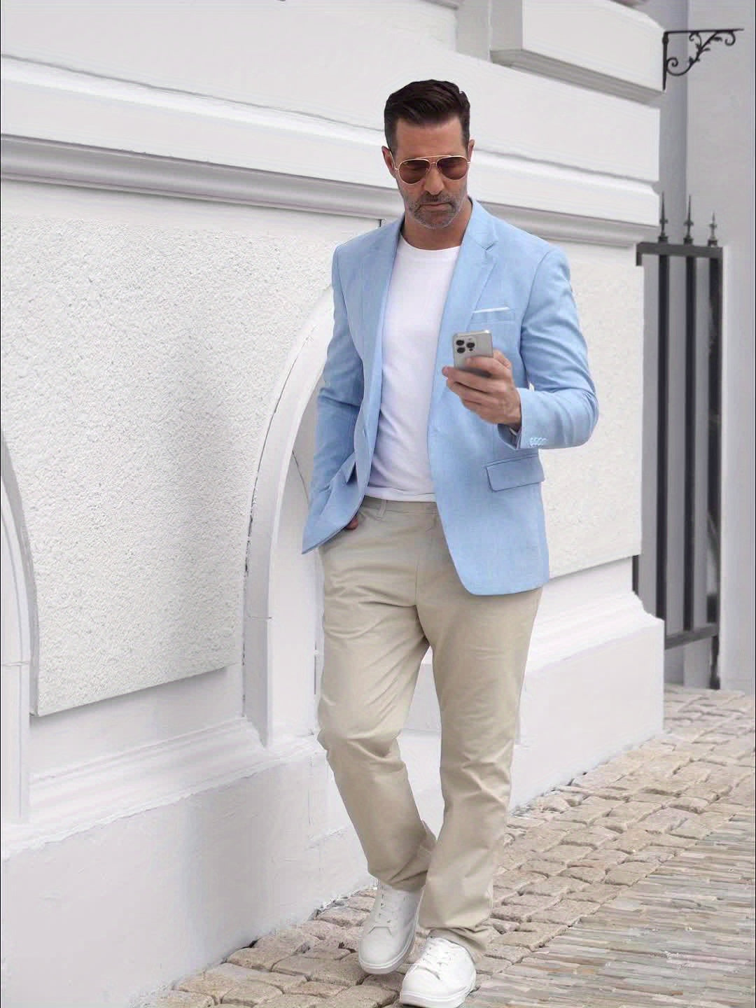 Blazer homme classique col à revers coupe droite
