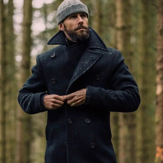 Manteau homme laine croisé coupe ajustée hiver