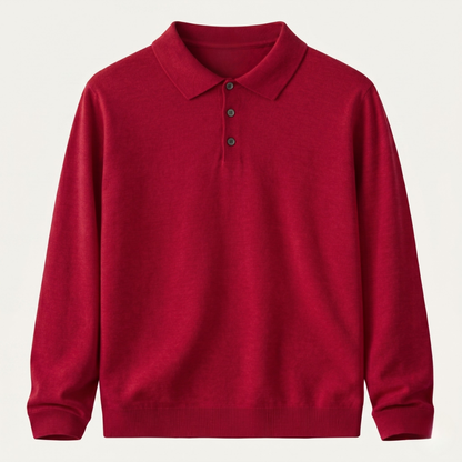 Polo homme en laine mérinos tricoté élégant décontracté