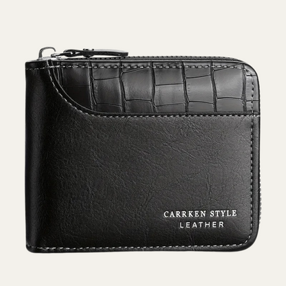 Porte-monnaie homme cuir RFID protection fermeture éclair