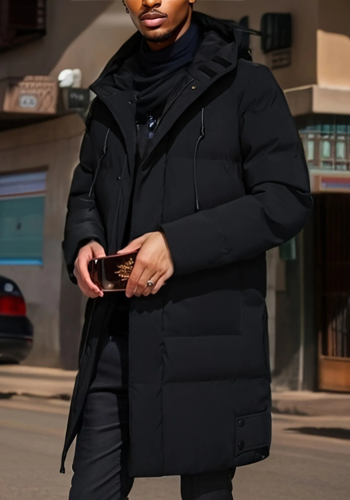 Parka homme longue hiver coupe élégante
