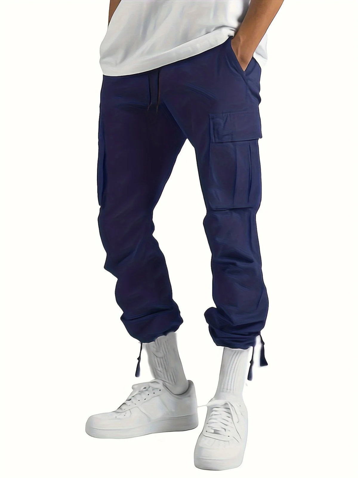 Pantalon cargo homme confortable coupe oversize multi-poches