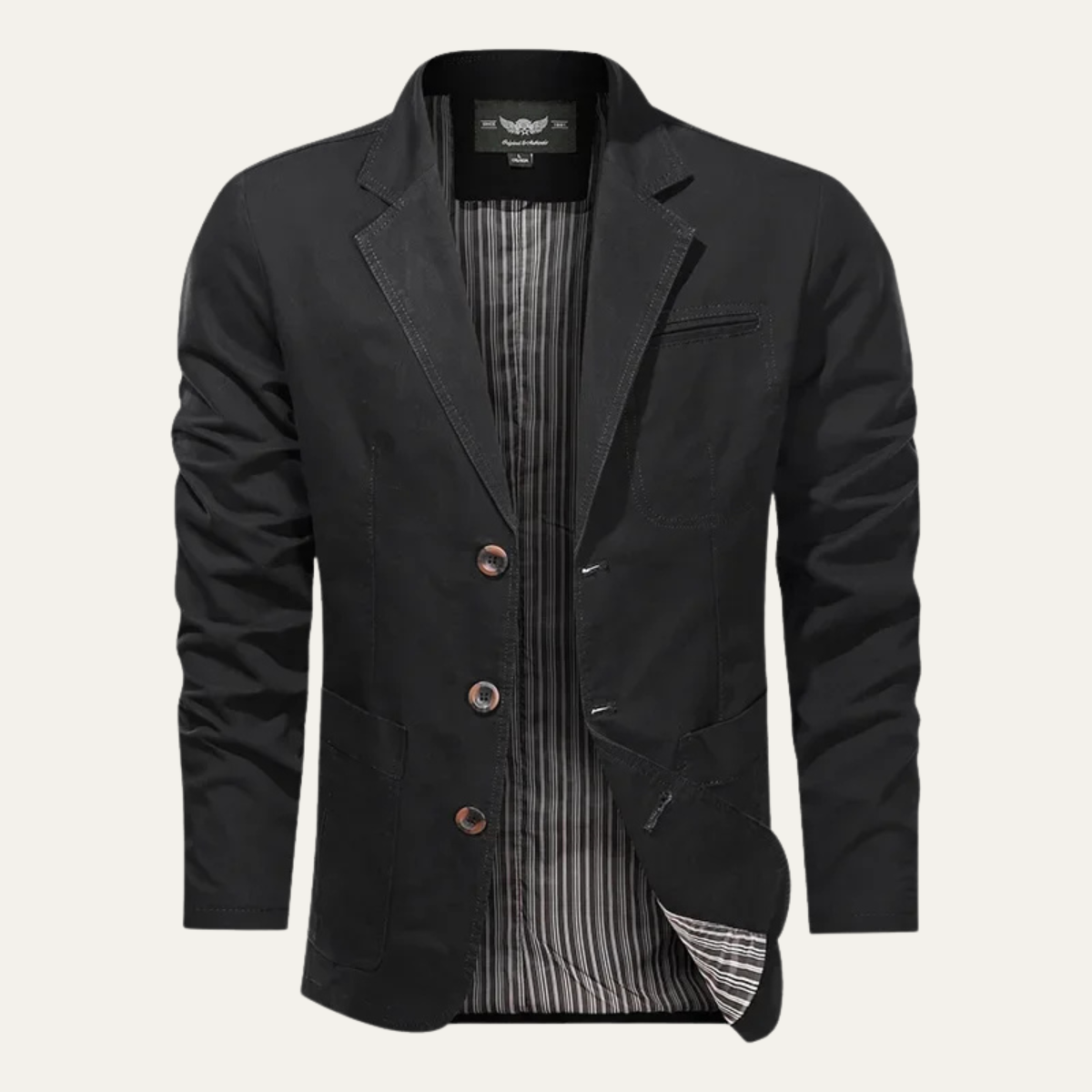 Blazer décontracté homme effet coton coupe ajustée