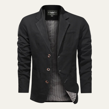 Blazer décontracté homme effet coton coupe ajustée