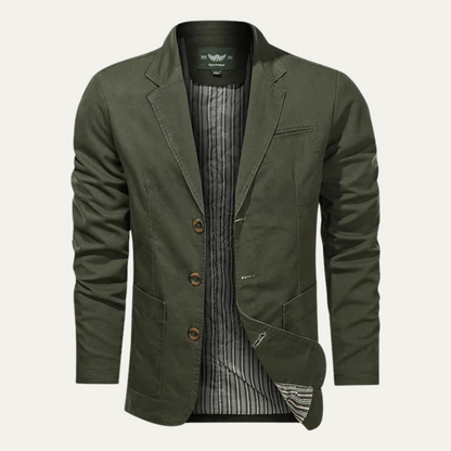 Blazer décontracté homme effet coton coupe ajustée