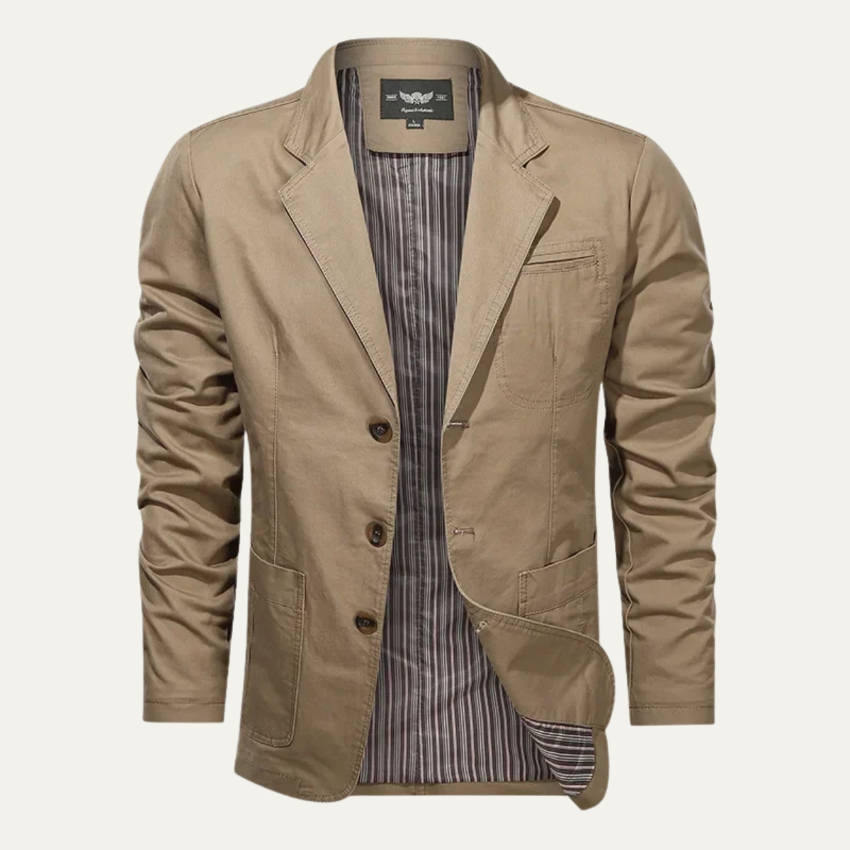 Blazer décontracté homme effet coton coupe ajustée