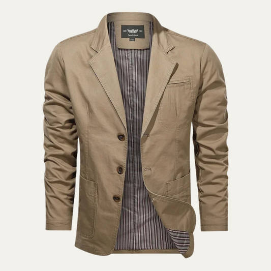 Blazer décontracté homme effet coton coupe ajustée