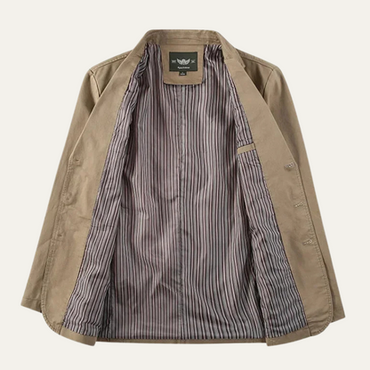 Blazer décontracté homme effet coton coupe ajustée