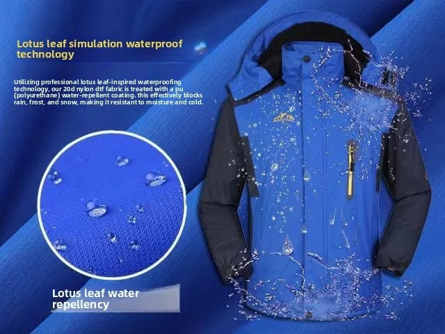Wasserdichte Herren-Skijacke, Fleece-gefüttert, winddicht