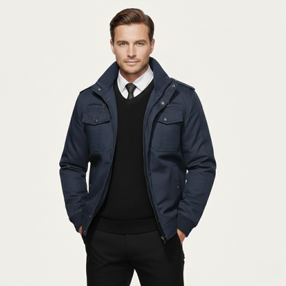 Herrenjacke im Military-Stil, Thermofutter mit Fleece