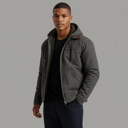 Veste homme capuche doublure polaire chaude hiver