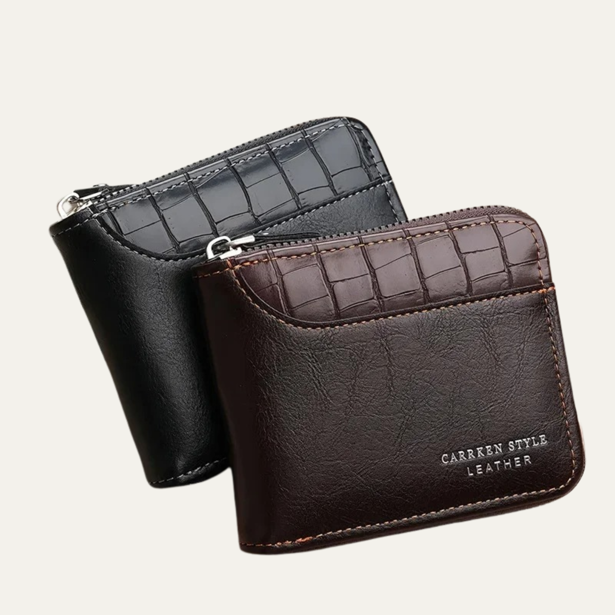 Porte-monnaie homme cuir RFID protection fermeture éclair