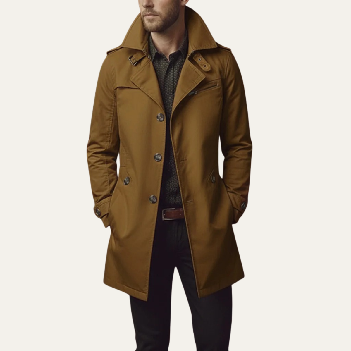 Manteau caban homme double boutonnage élégant