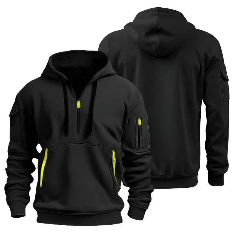 Kapuzenjacke für Herren mit Reißverschluss, Taschen, sportlich, für den Alltag