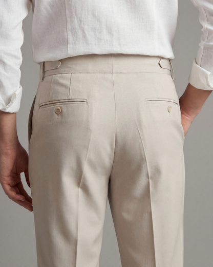 Pantalon homme élégant à plis taille haute