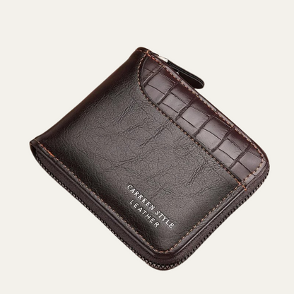 Porte-monnaie homme cuir RFID protection fermeture éclair