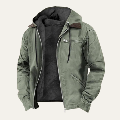 Veste homme capuche doublure polaire chaude hiver
