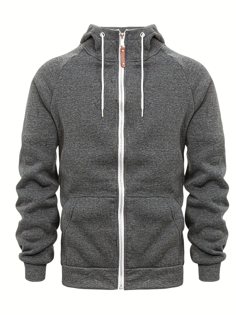 Sweat à capuche zippé homme molleton gratté quotidien