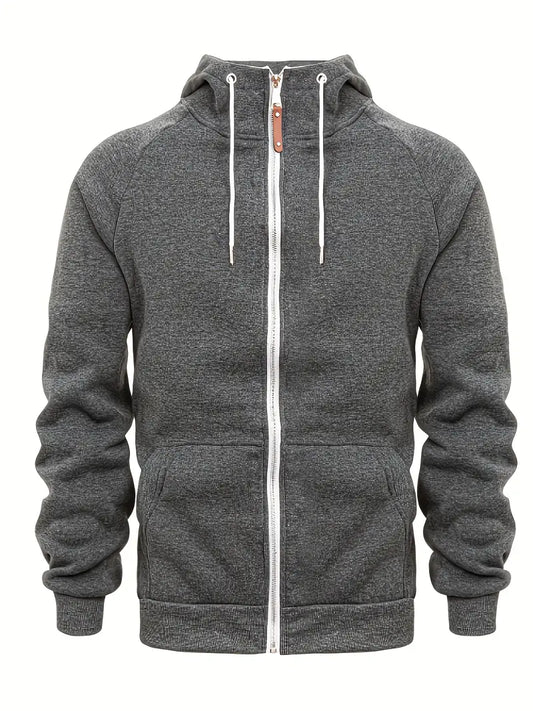 Sweat à capuche zippé homme molleton gratté quotidien