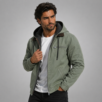 Veste homme capuche doublure polaire chaude hiver