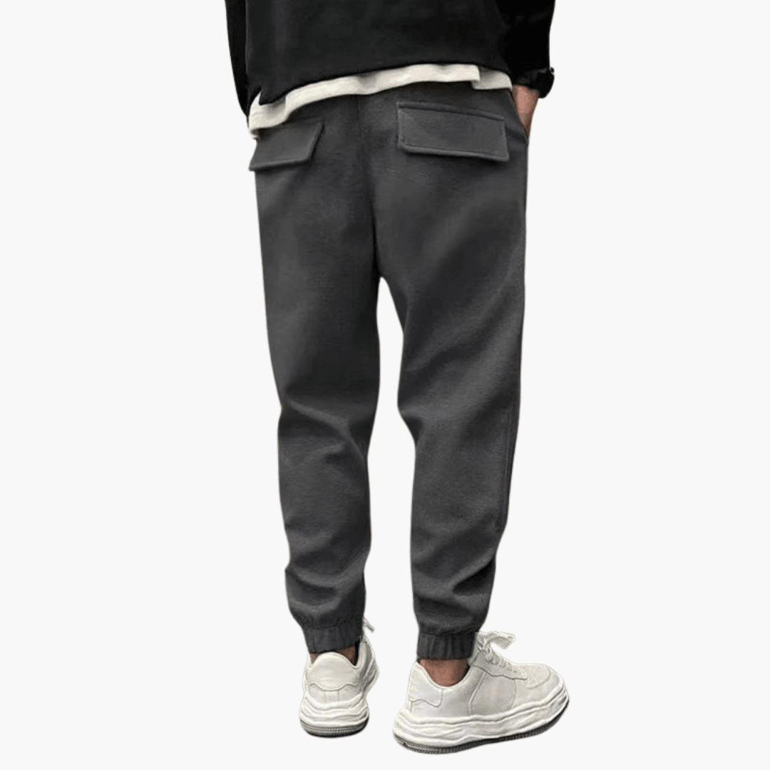 Pantalon cargo homme coupe décontractée coton multipoches