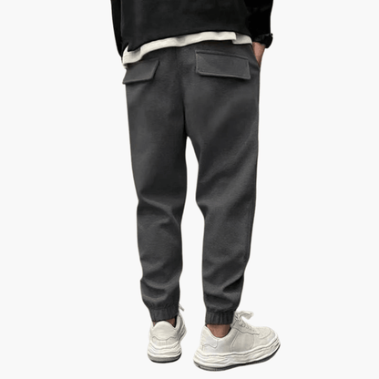 Pantalon cargo homme coupe décontractée coton multipoches