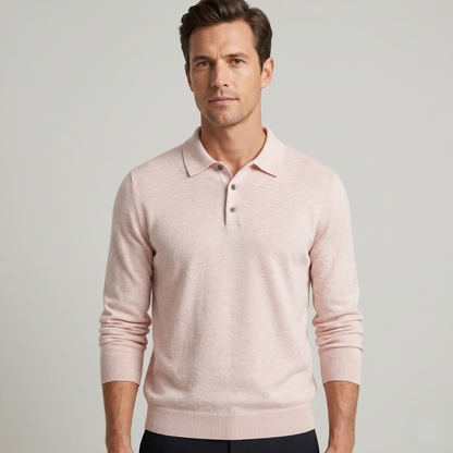 Polo homme en laine mérinos tricoté élégant décontracté