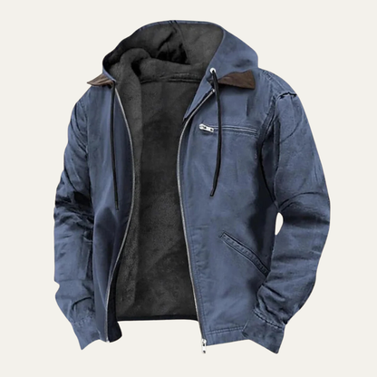 Veste homme capuche doublure polaire chaude hiver