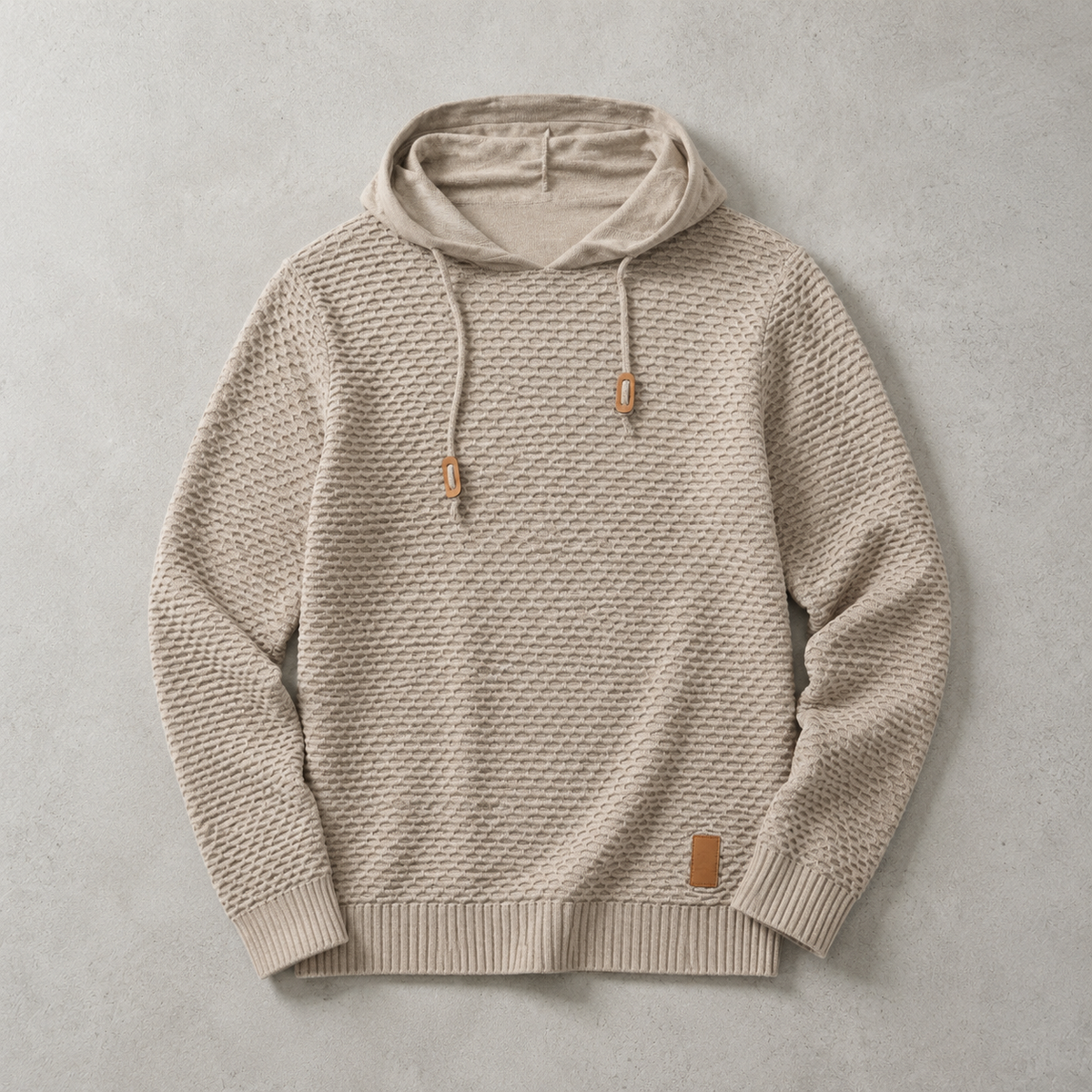 Herren-Kapuzenpullover mit weichem Strukturstrick