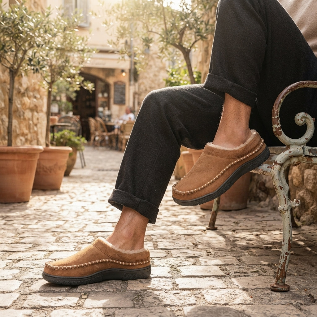 Chaussons homme doublure polaire semelle antidérapante